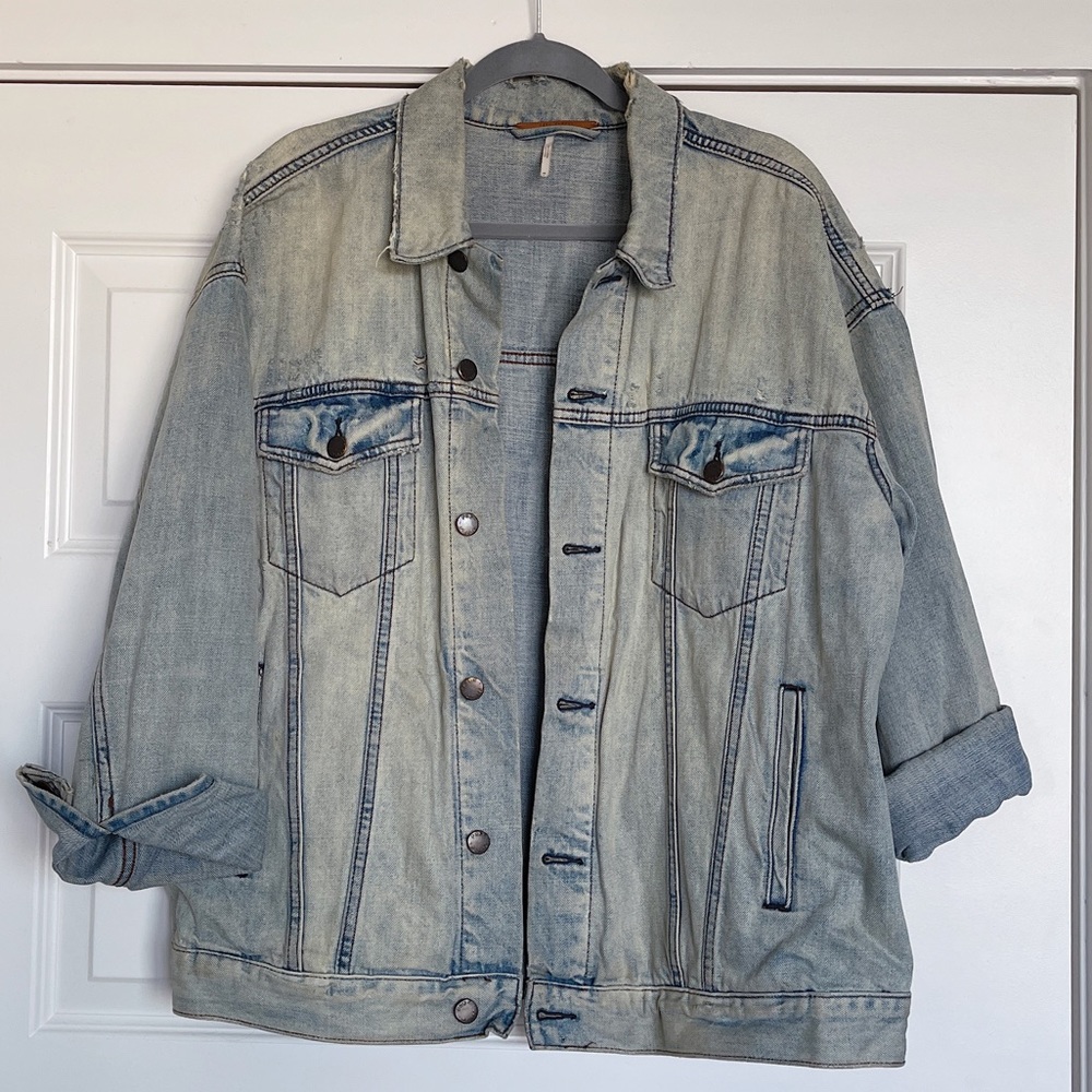 Free People Oversized Denim Jean Jacket